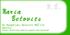 maria belovits business card